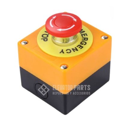 1775: Botón STOP con caja 78x72x83mm